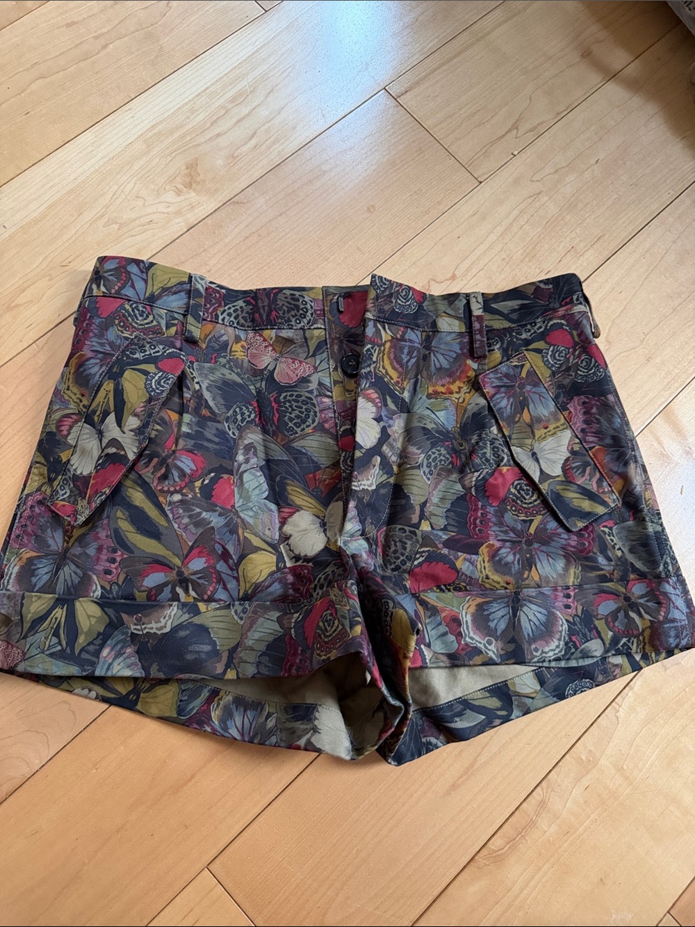 Valentino Multicolored Floral & Butterfly Print Shorts